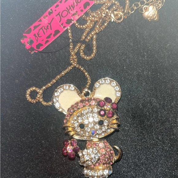 Betsey Johnson Crystal Kitty necklace - Picture 4 of 5